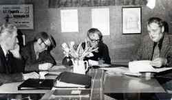 Fjugesta IF. Fr�n V�nster Olle Johansson, i mitten Bengt Ekelund och Bertil Seeger till h�ger  - klicka f�r att f�rstora
