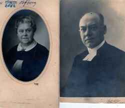 Kyrkoherde August Hofberg med fru Anna. Hofberg var kyrkoherde i Kvistbro 1910-1934 och avled  1939 - klicka f�r att f�rstora