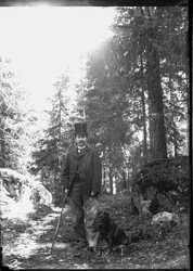 Porträtt, man med käpp i skogen, se Sej-x-000159 - klicka för att förstora Porträtt, man med käpp i skogen, se Sej-x-000159 - klicka för att förstora