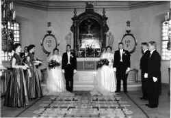 Systrarna �nbergs br�llop. Inga (f�dd �nberg) och Karl Gustav Arvidsson till v�nster. - klicka f�r att f�rstora