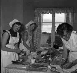 Tre kvinnor under distriktst�vlingar vid Varberga i bland annat trekamp f�r husm�drar. - klicka f�r att f�rstora